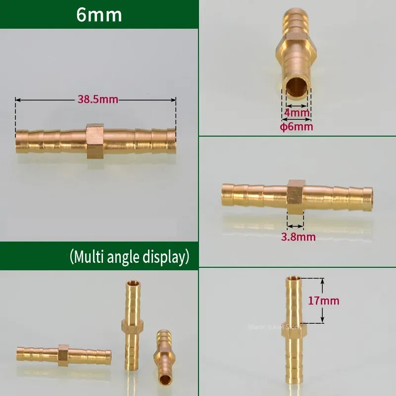 Conector de Mangueira de Latão – Encaixe Reto Igual de 3mm a 25mm