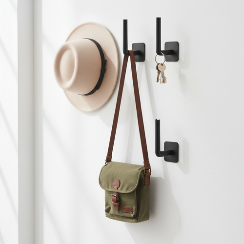 Adhesive Wall Hooks Black – Real Inspired