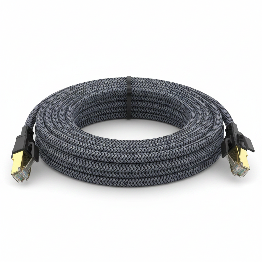 Cat8 Cable Coiled