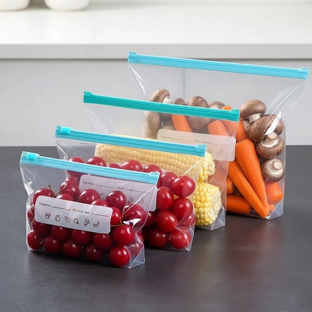 FreshBag Set – Sacos Reutilizáveis de Silicone para Armazenamento de Alimentos