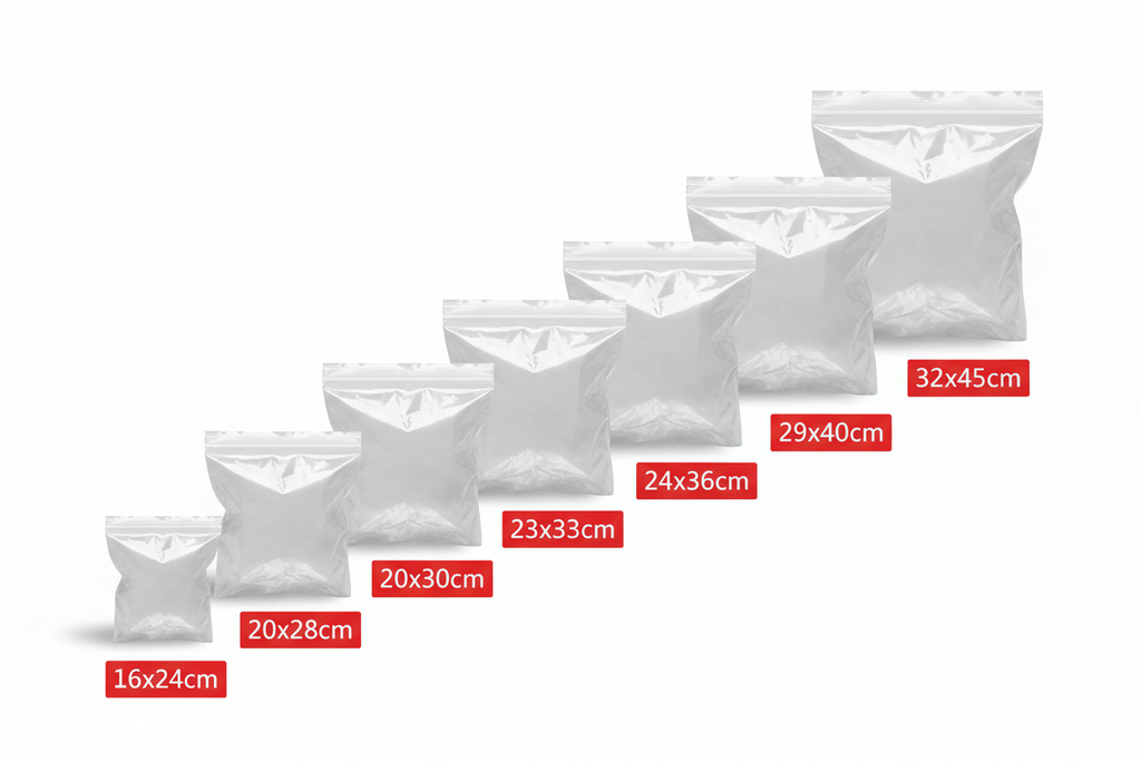 ZipBag 100 – Sacos Plásticos Transparentes Reutilizáveis (Pacote com 100)