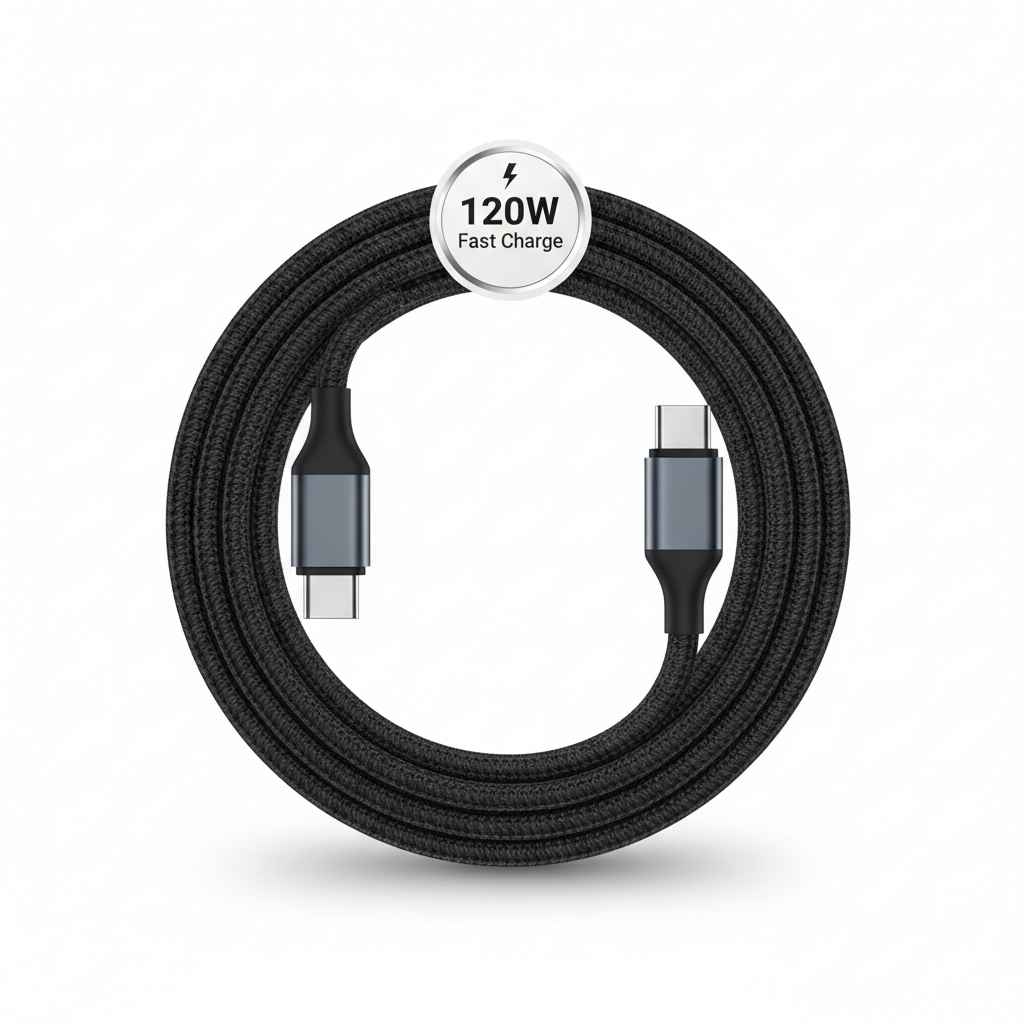 FlexCharge 120W – Cabo de Carregamento Rápido USB-C