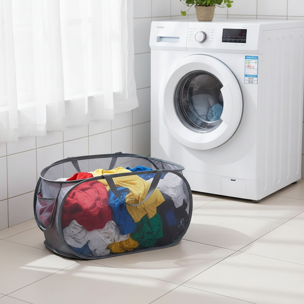LaundryPop junto a máquina de lavar