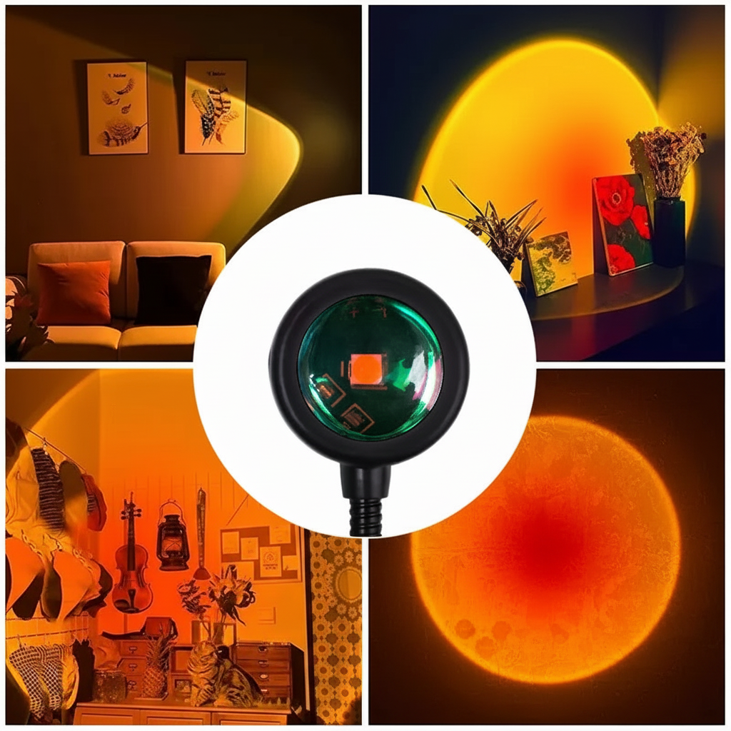Sunset Lamp Lifestyle Collage