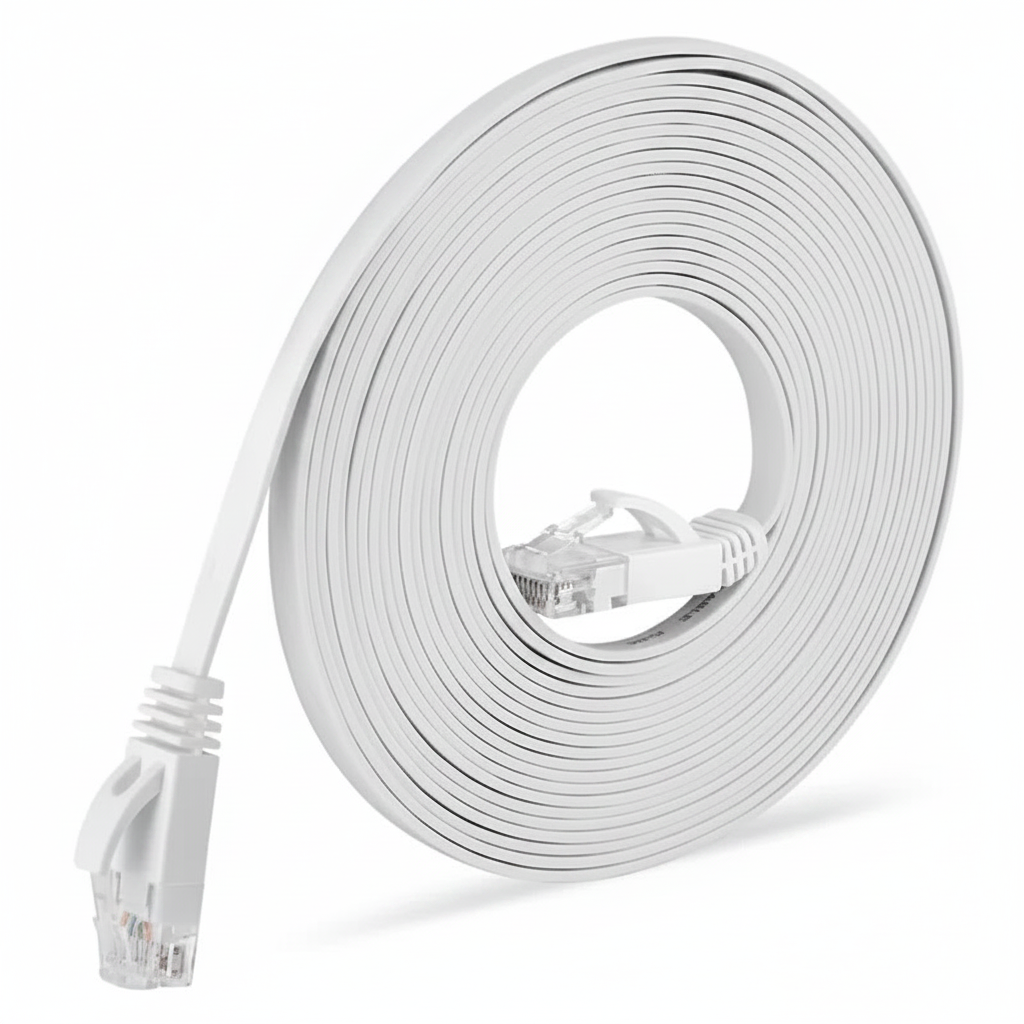 White Cable Coiled